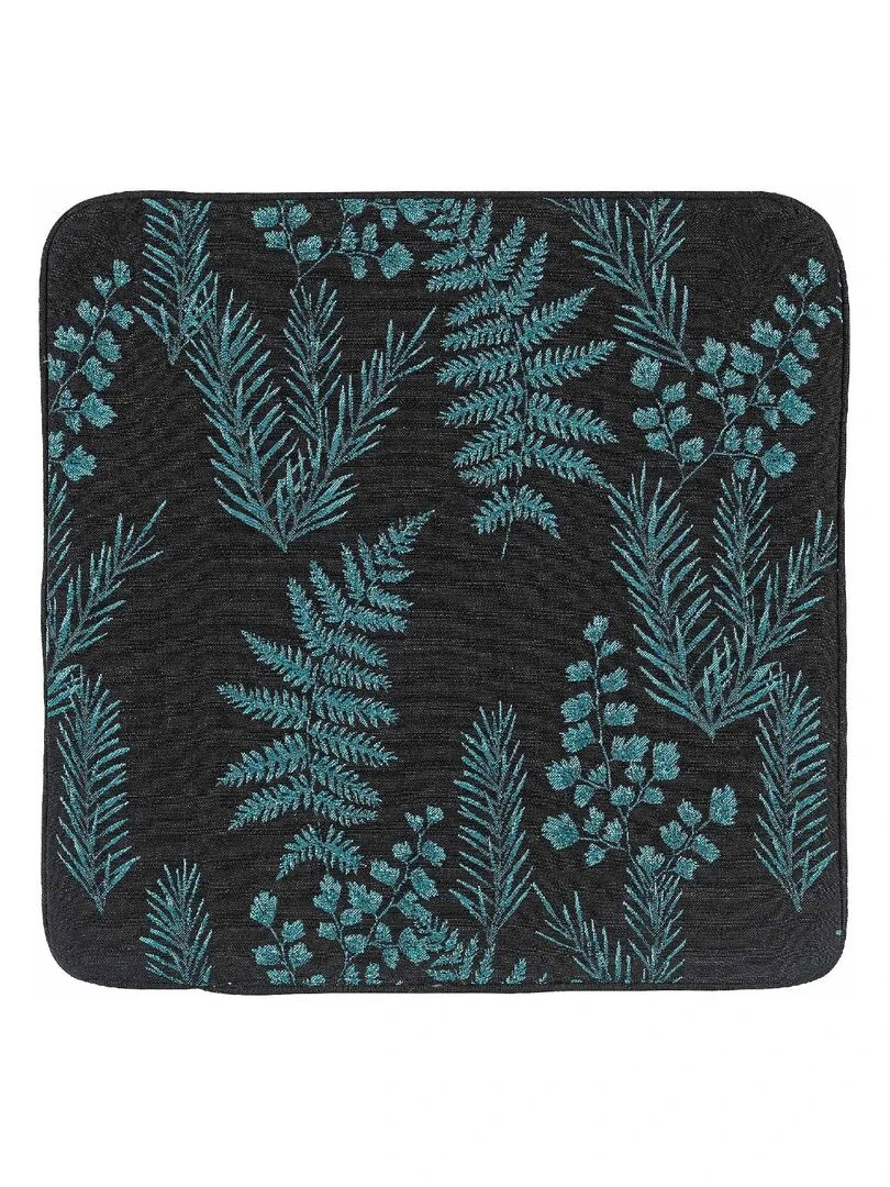 Housse de coussin aux feuillages divers Bleu
