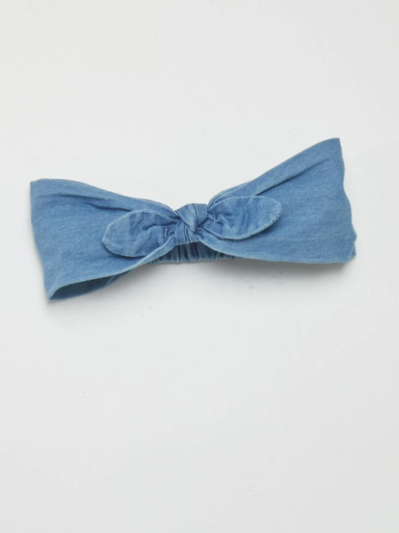 Ensemble salopette effet jean + body + bandeau   3 pièces   Bleu