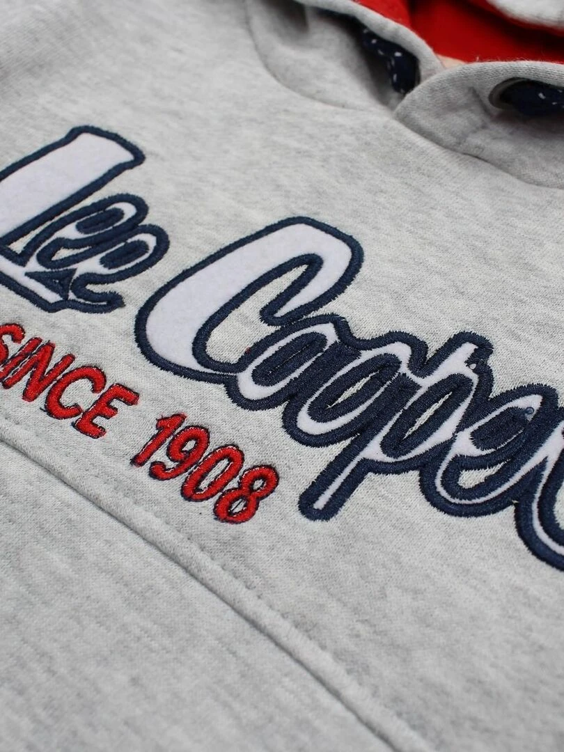 Lee Cooper   Sweat garçon imprimé logo en coton   Gris