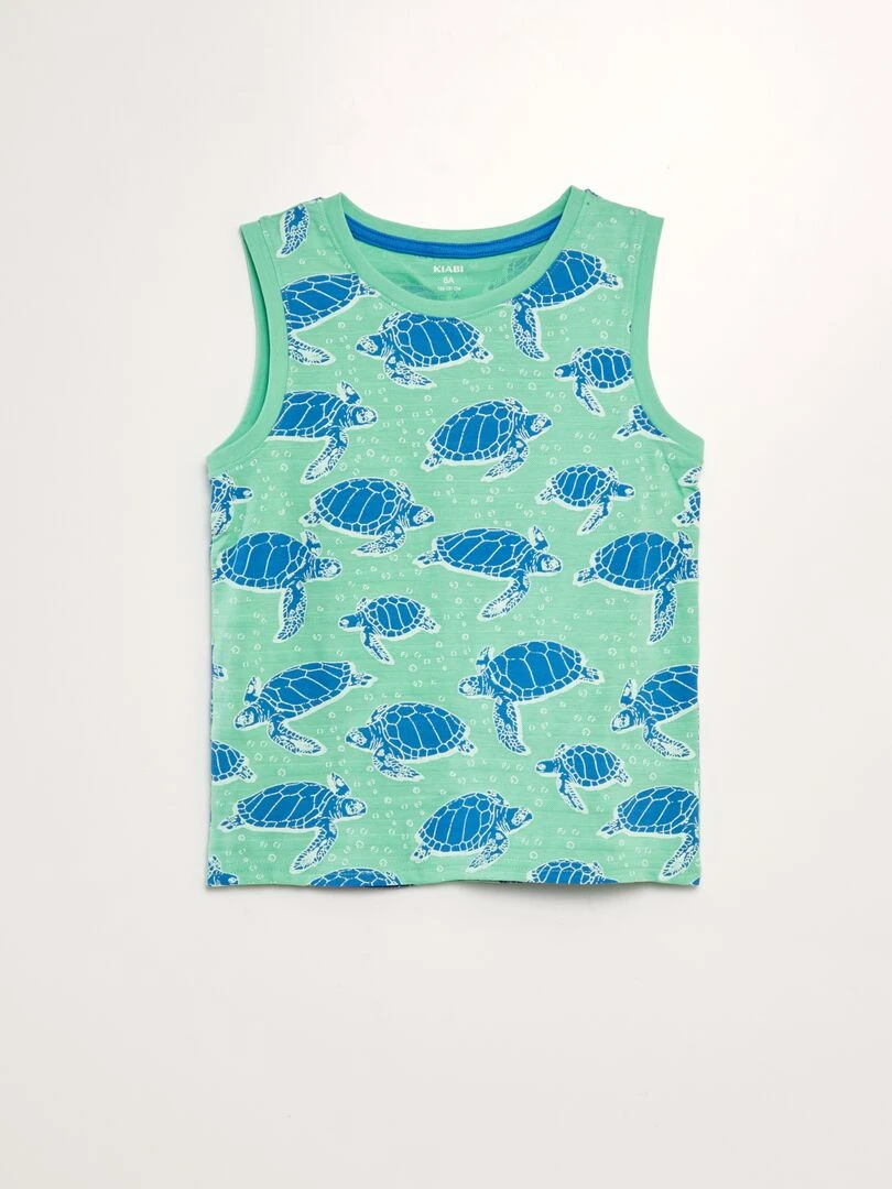 Débardeur imprimé Vert tortue