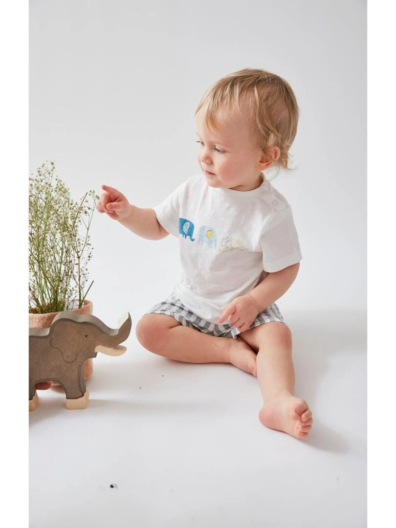 Set t shirt+ short  eucalyptus/écru   Noukie's   Blanc