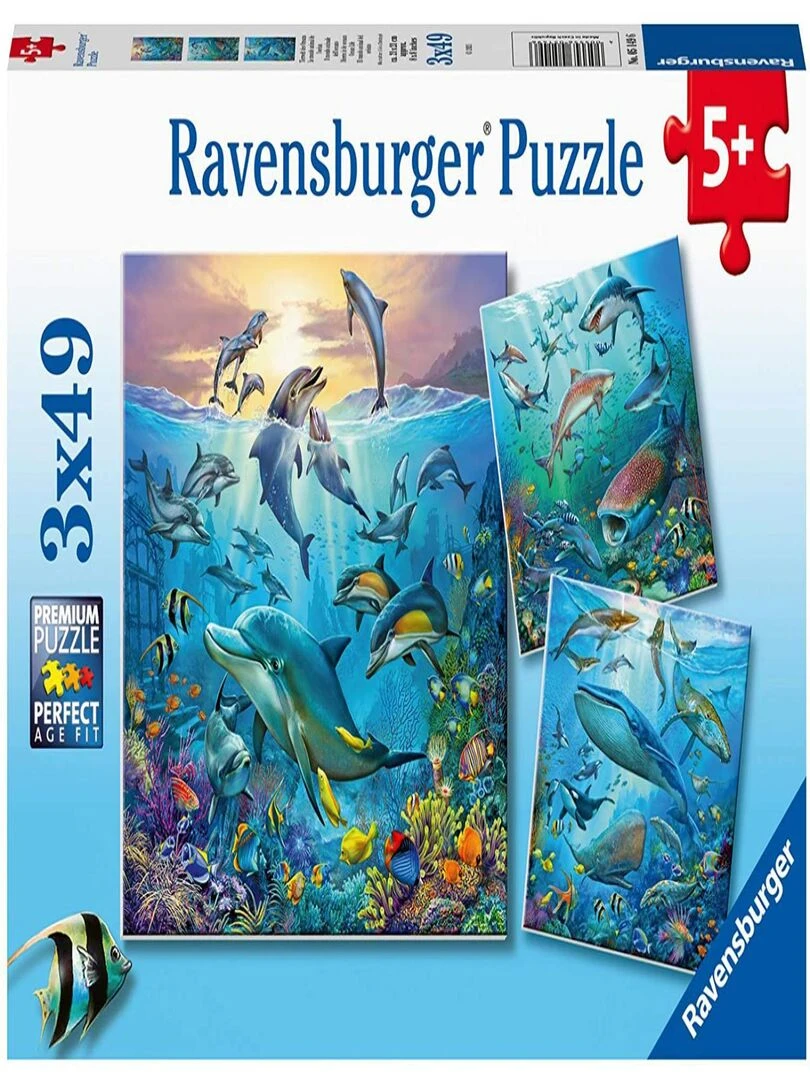 Puzzles 3x49 pièces Le monde animal de l'océan N/A