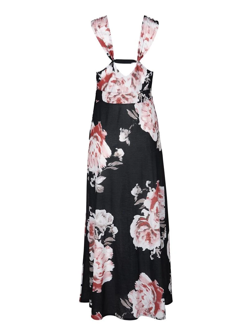 Robe longue estivale Hawaii   Noir