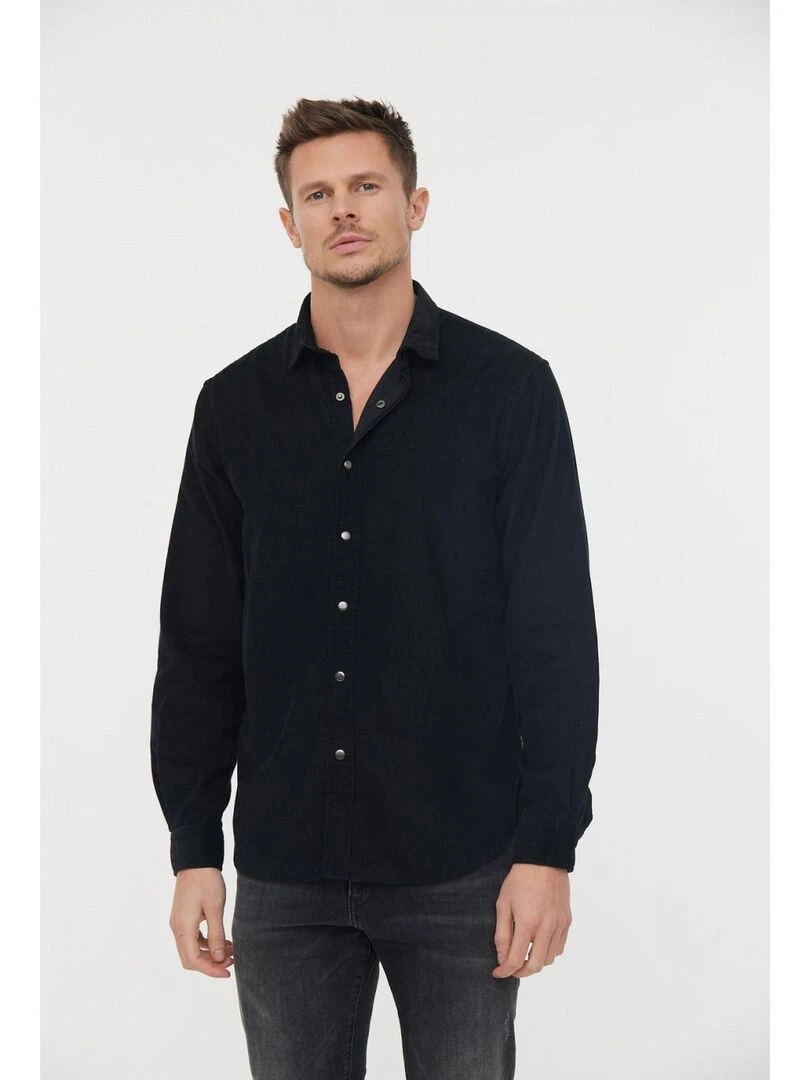 Lee Cooper Chemise manches longues velours regular DIOZEZ Noir