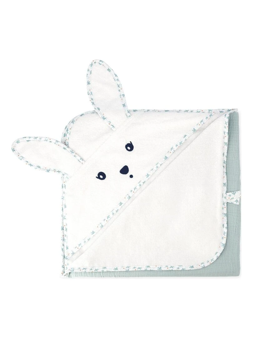 cape de bain lapin colombe   Vert d'eau