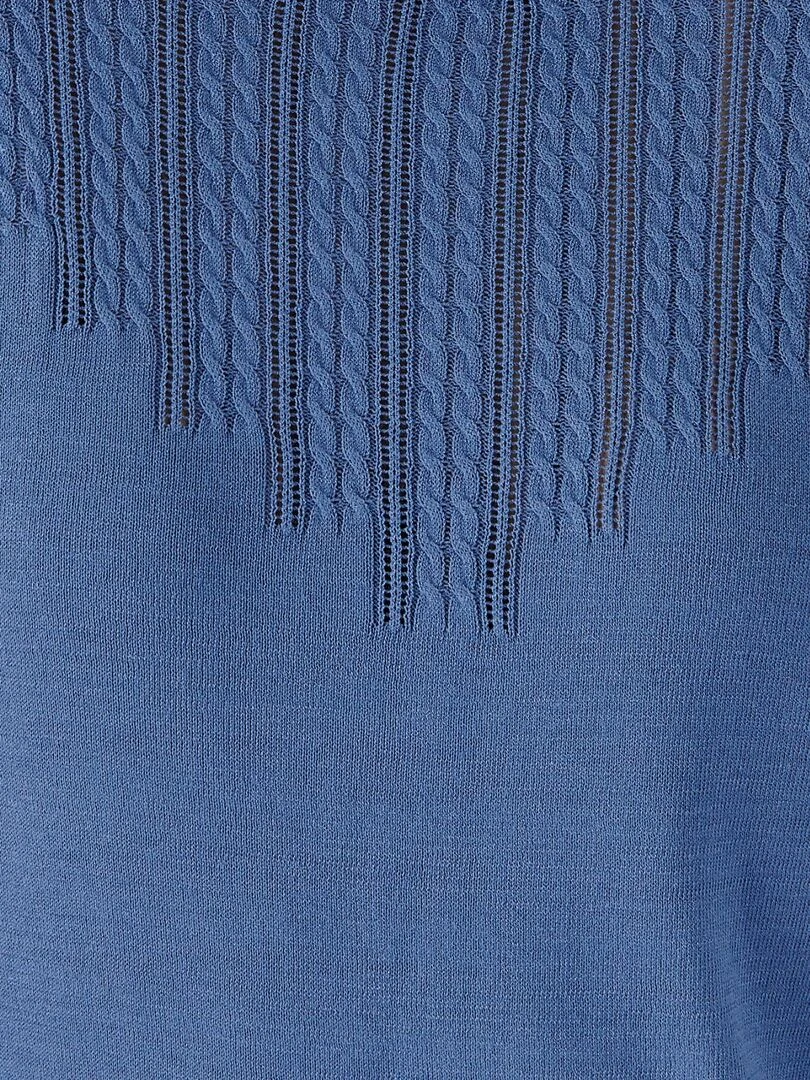 Pull fin manches 3/4   Damart   Bleu gris