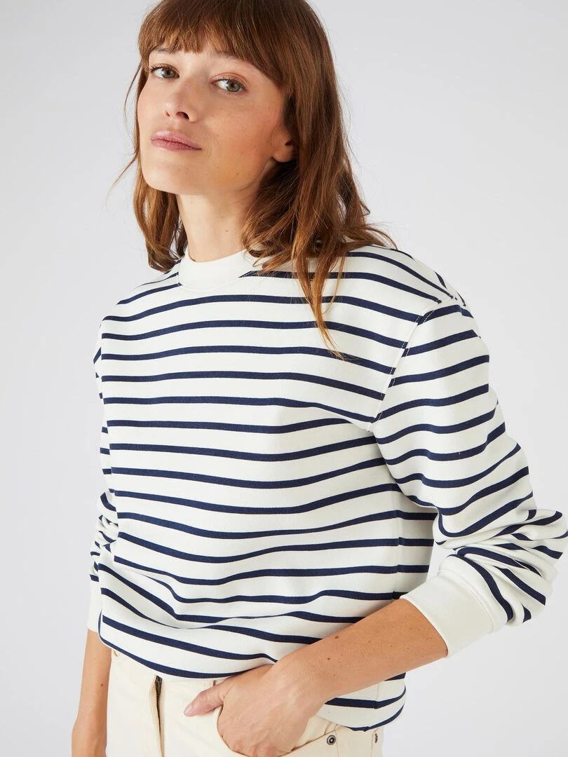 Sweat shirt en molleton Happy D. by Damart Blanc