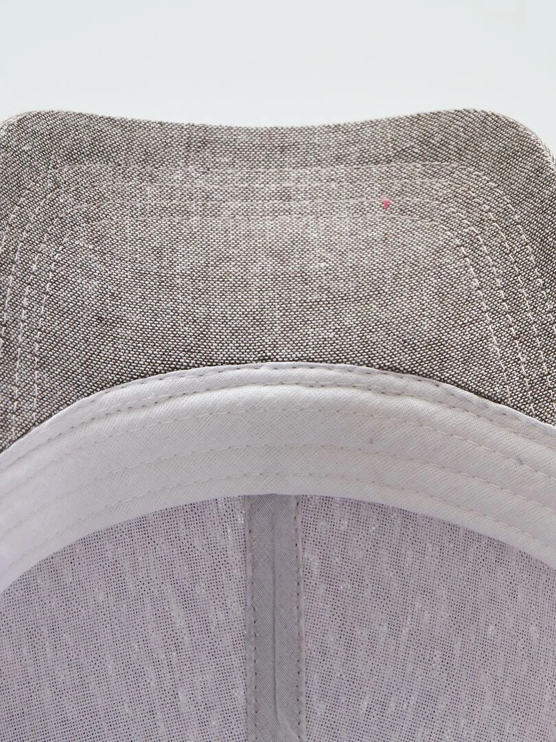 Casquette style baseball effet lin   Gris
