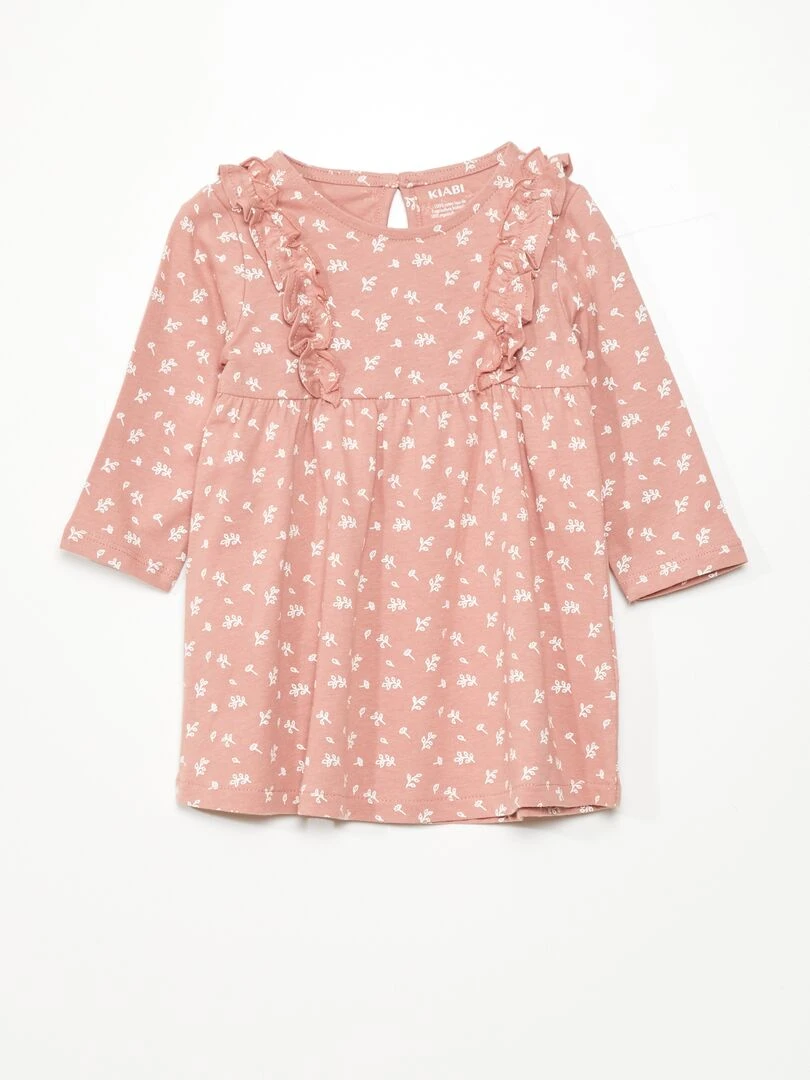 Robe évasée motif fleuri Rose fleurs
