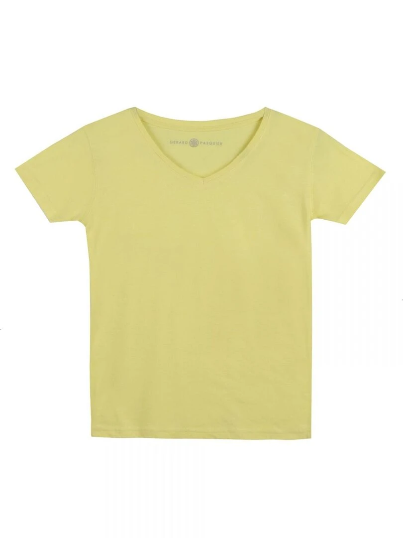 T shirt col v MADDY   Gérard Pasquier   Jaune