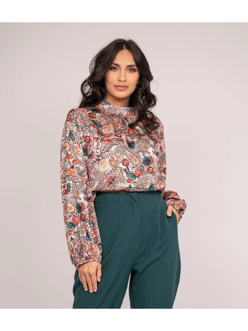 Blouse fluide motifs FABUS Ecru
