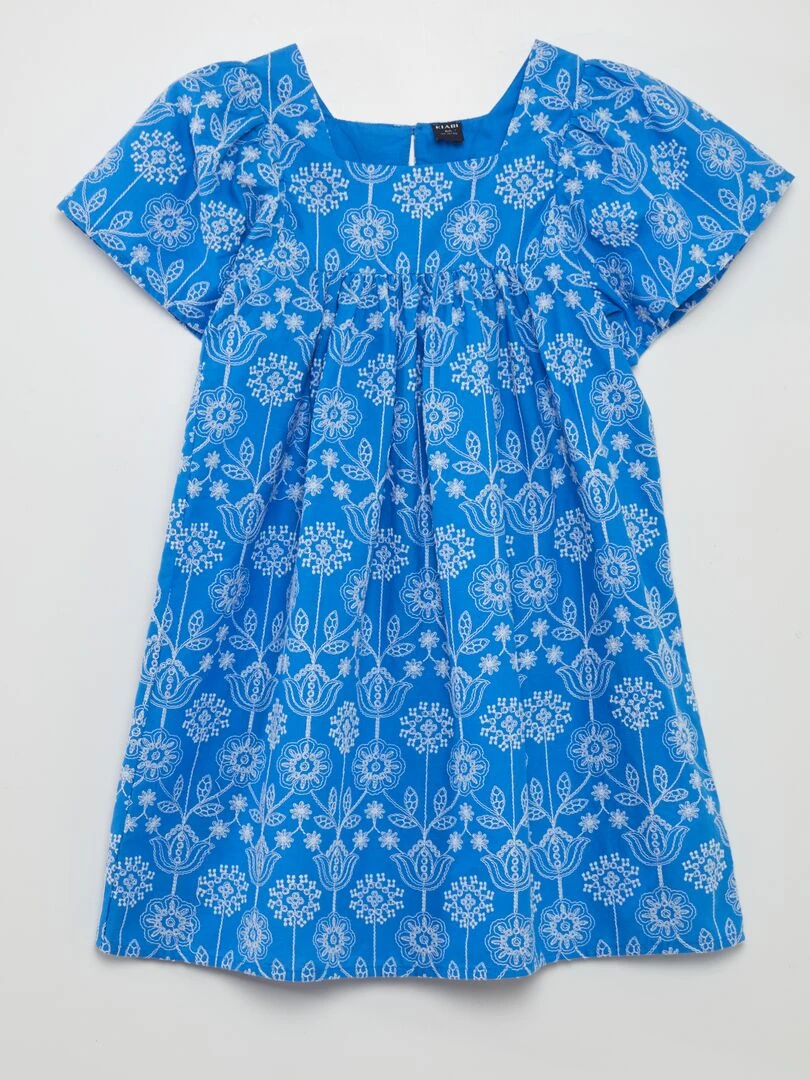 Robe avec broderies indiennes Bleu