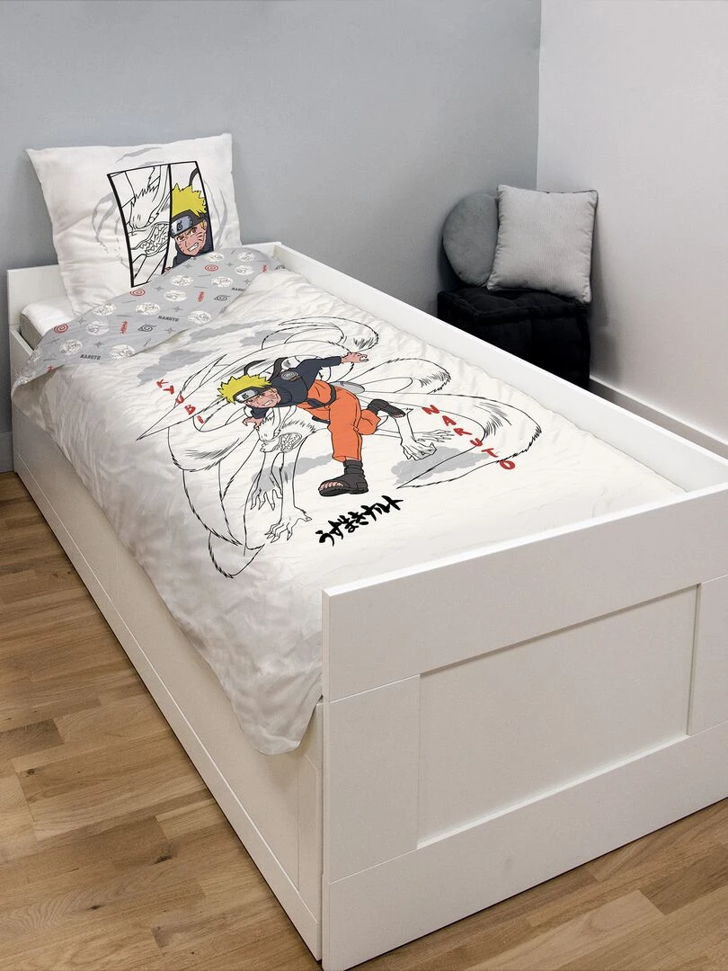 Parure de lit 'Naruto' 1 personne blanc