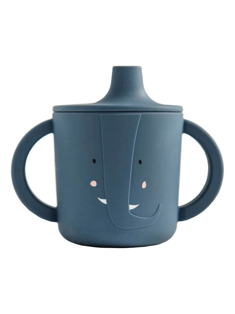 Tasse d'apprentissage silicone MRS. ELEPHANT Bleu
