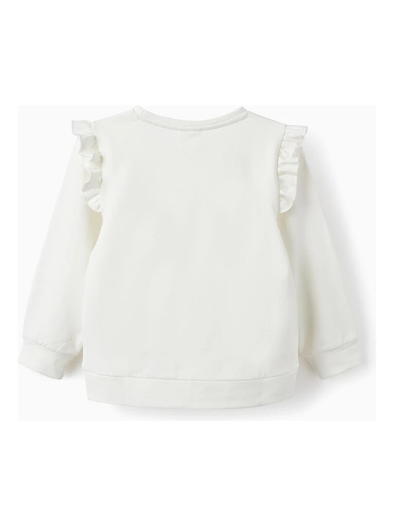 Pull en coton à volants pour fille 'Hirondelle ' SPRING BEGINS Beige clair