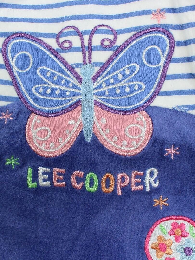 Lee Cooper   Grenouillere bébé fille imprimé Lee Cooper en coton   Bleu