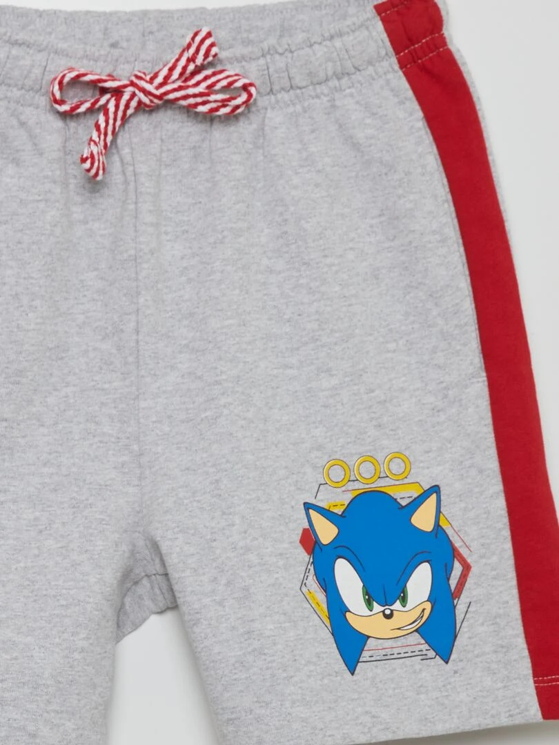 Short 'Sonic' avec bandes Gris