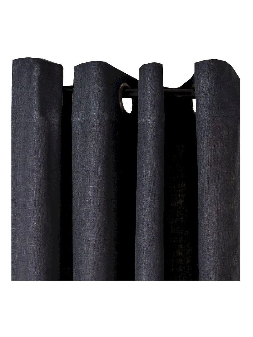 Rideau en lin avec œillets 'Deko&co'   Noir