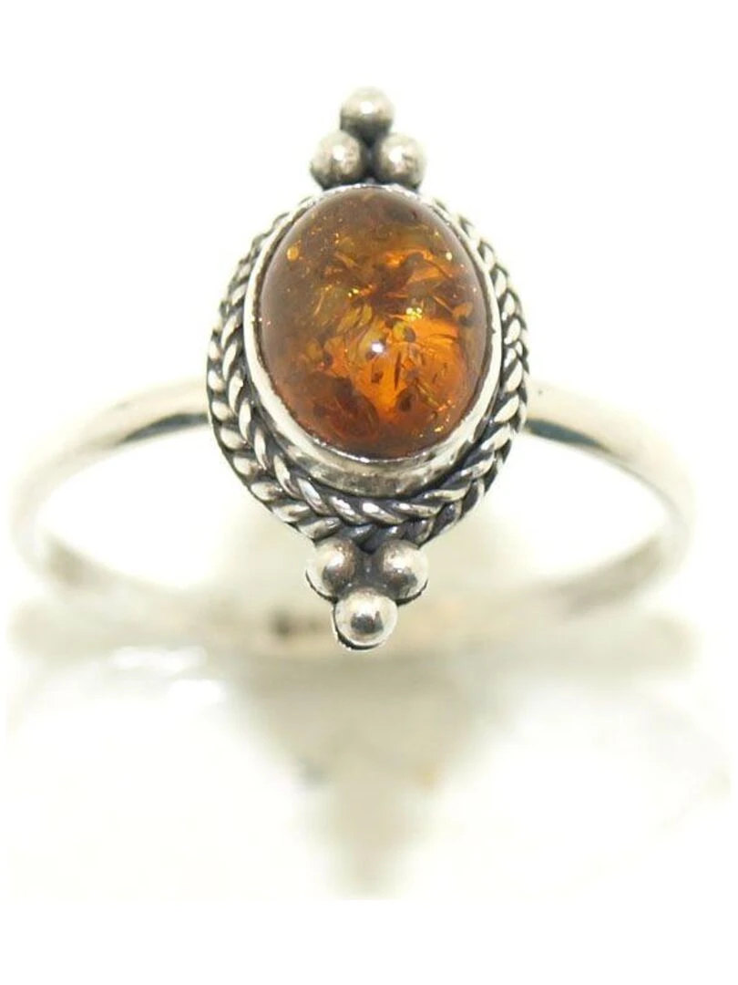 Bague argent et ambre Bijoucolor Argent