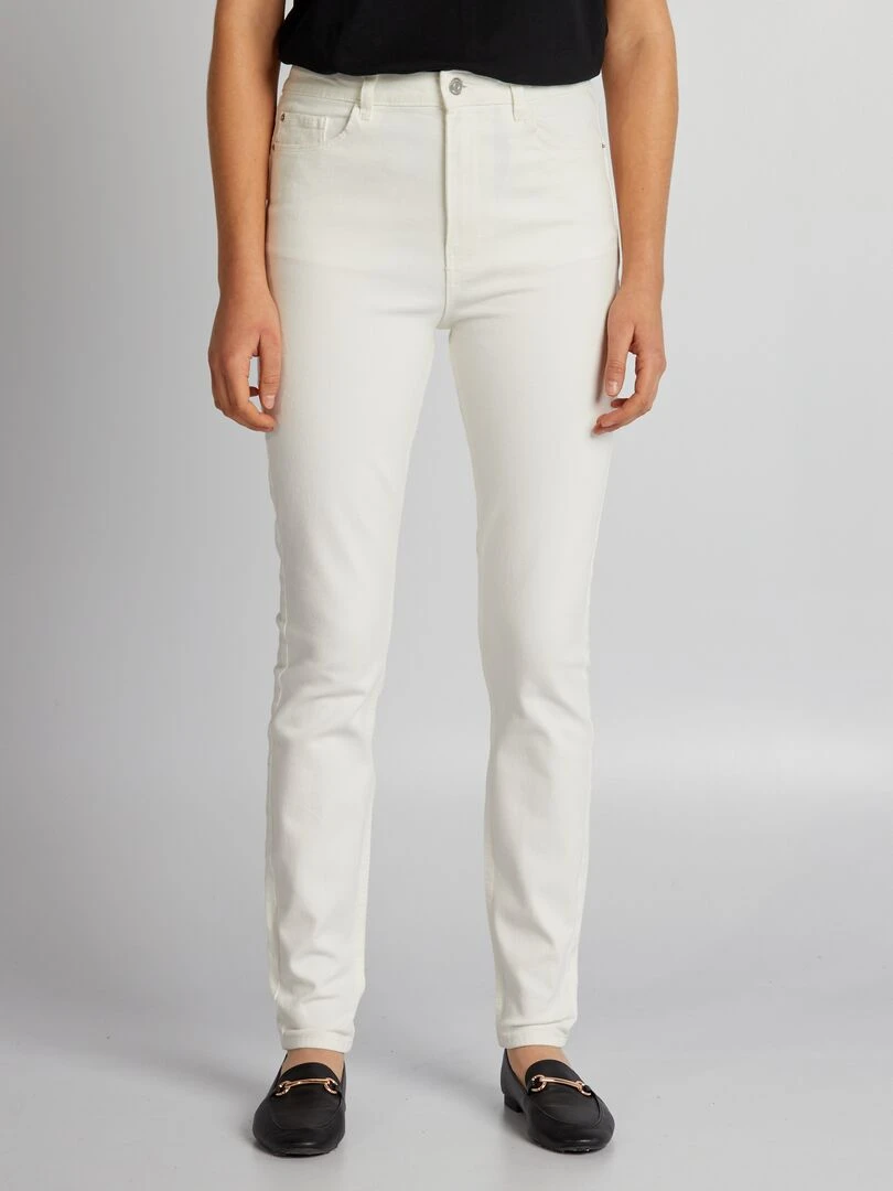 Jean skinny à taille haute L28 Blanc