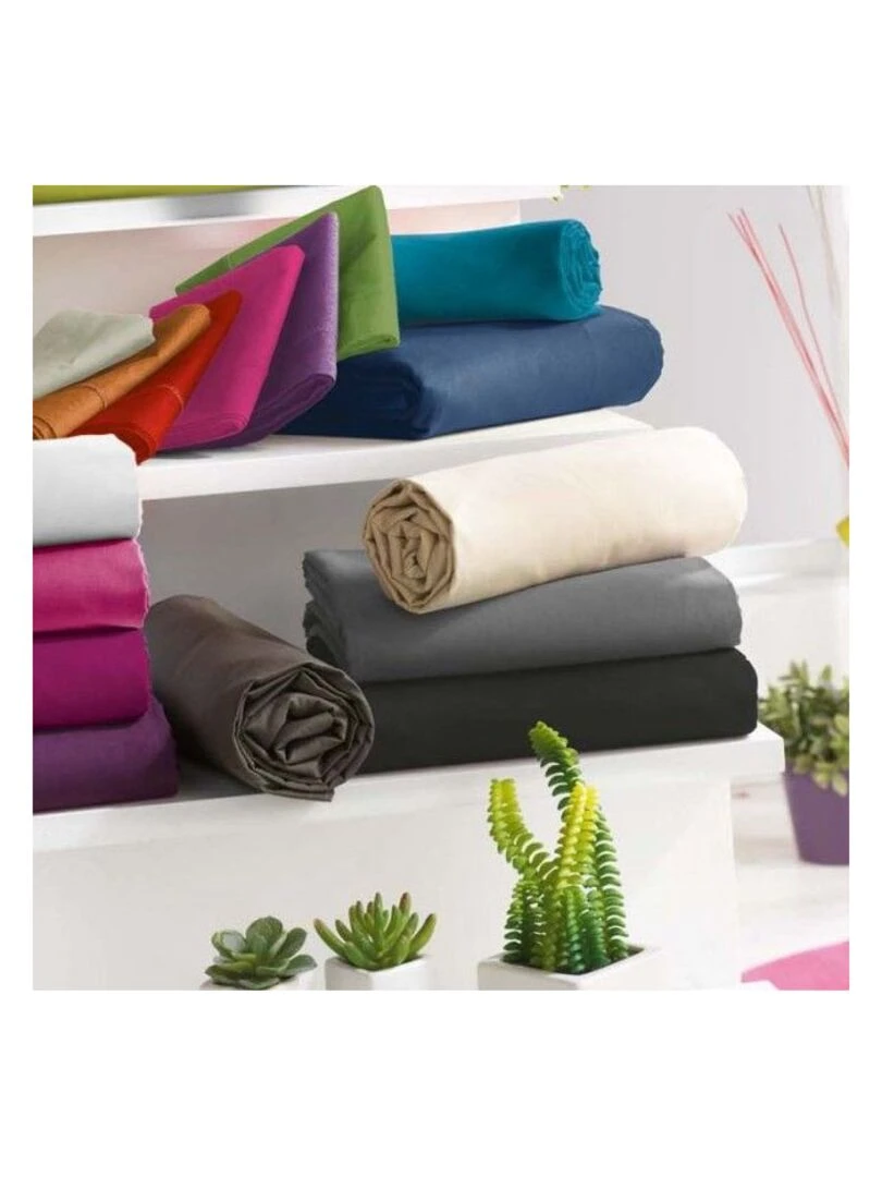 Drap housse 57 fils/cm² toutes dimensions Marron chocolat