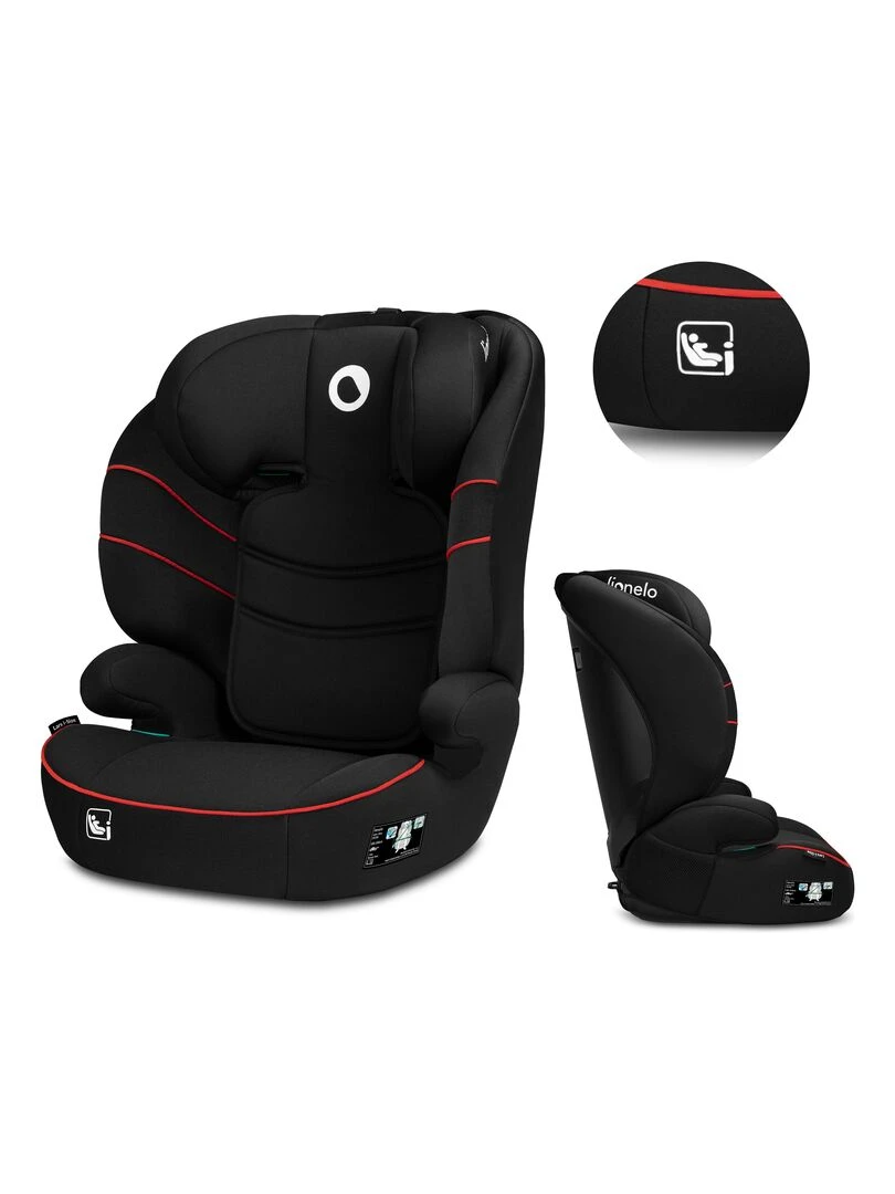 LIONELO Lars i Size Siège auto bébé évolutif Groupe 2 3 Noir/Rouge Noir Rouge
