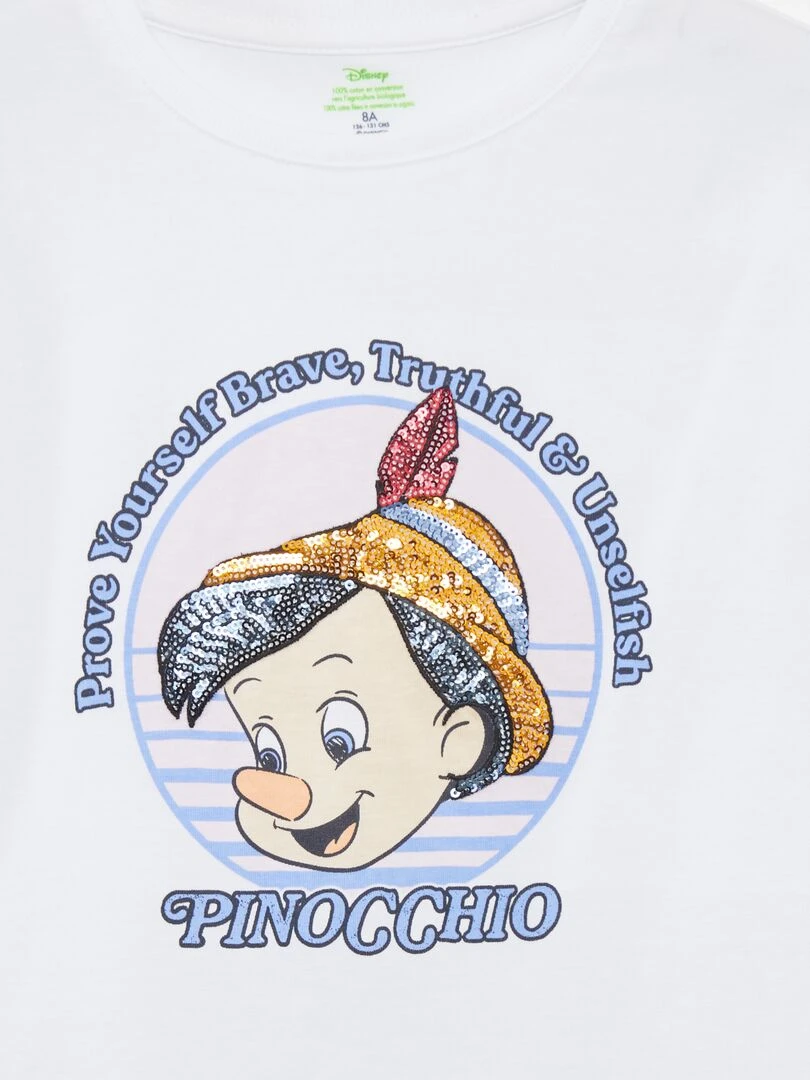 T shirt 'Disney' avec sequins Blanc