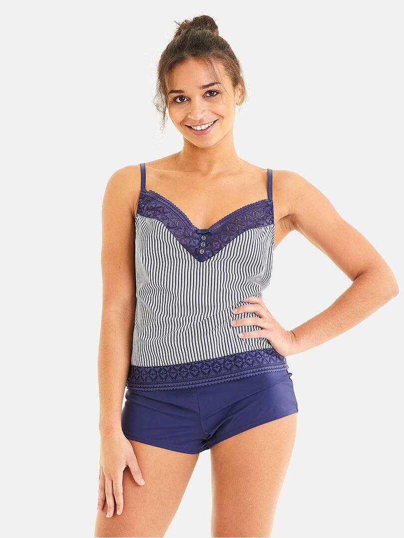 Top short PACOTILLE   Pomm'Poire   Bleu
