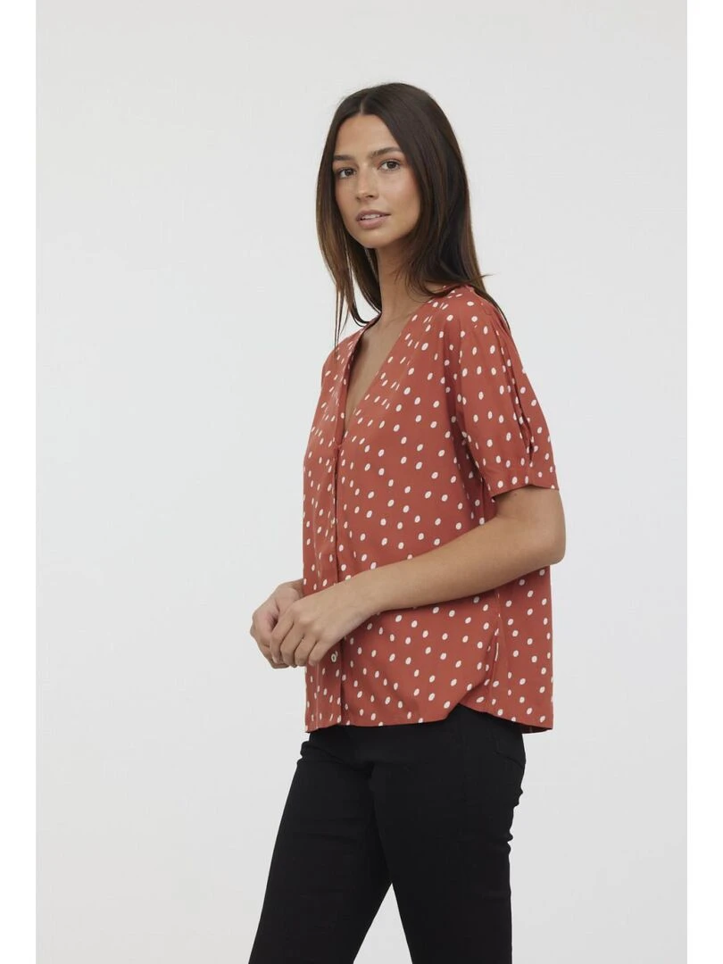 Lee Cooper   Chemise manches courtes viscose regular DIREILLE   Orange