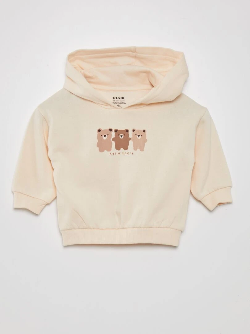 Ensemble sweat à capuche + legging   2 pièces   Beige