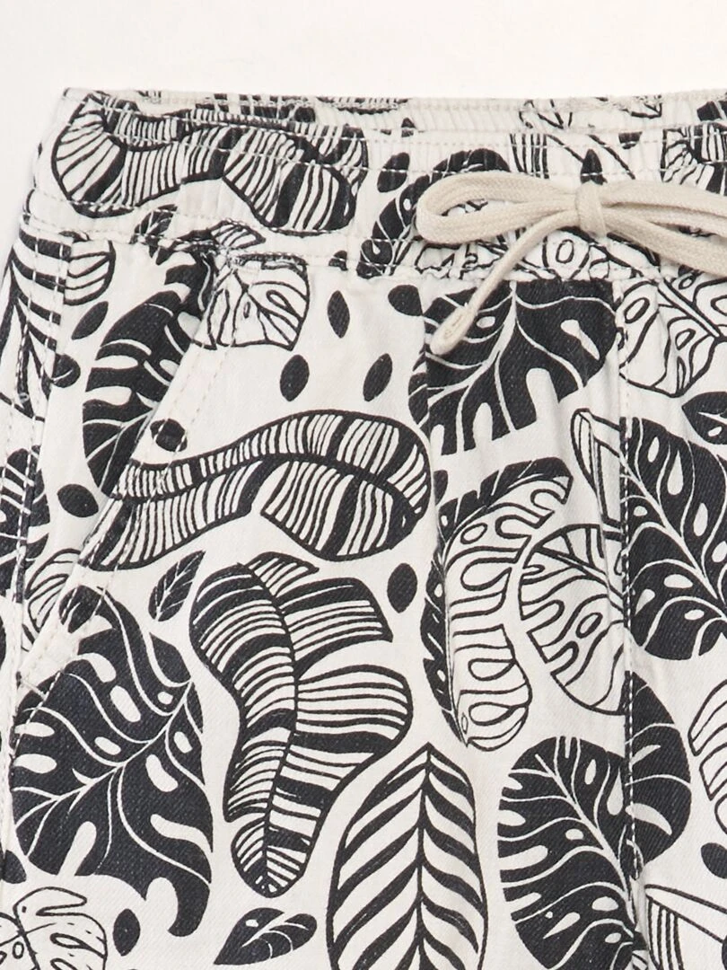Short de bain imprimé Noir/blanc