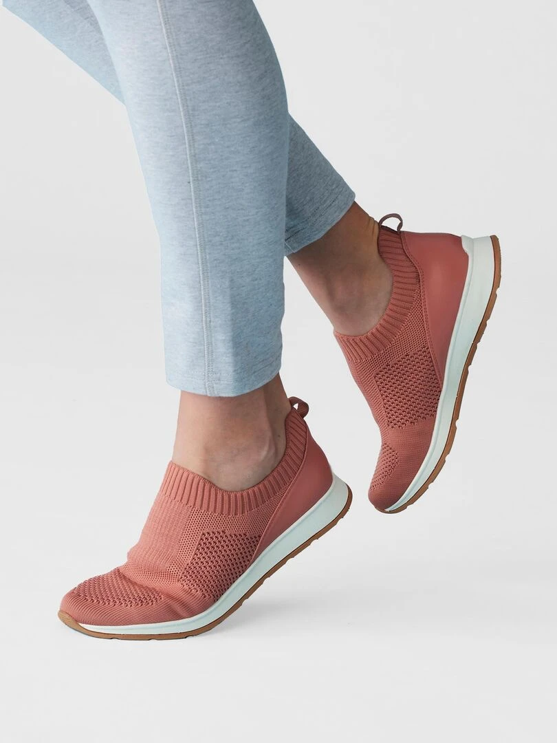 Baskets à enfiler dessus en maille souple Amortyl Damart Rose