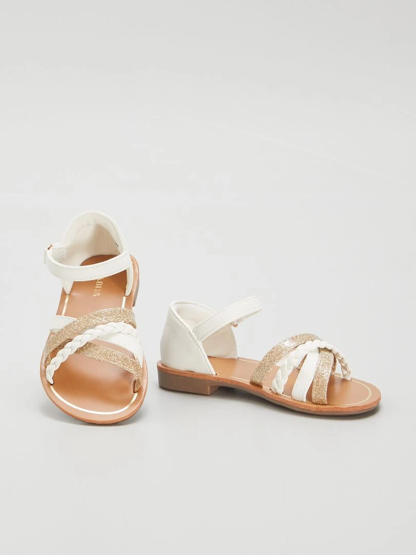 Sandales à brides fantaisies   blanc