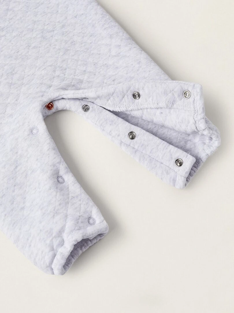 Body + Combinaison en coton pour nouveau né  EARLY BLOOM   Gris clair