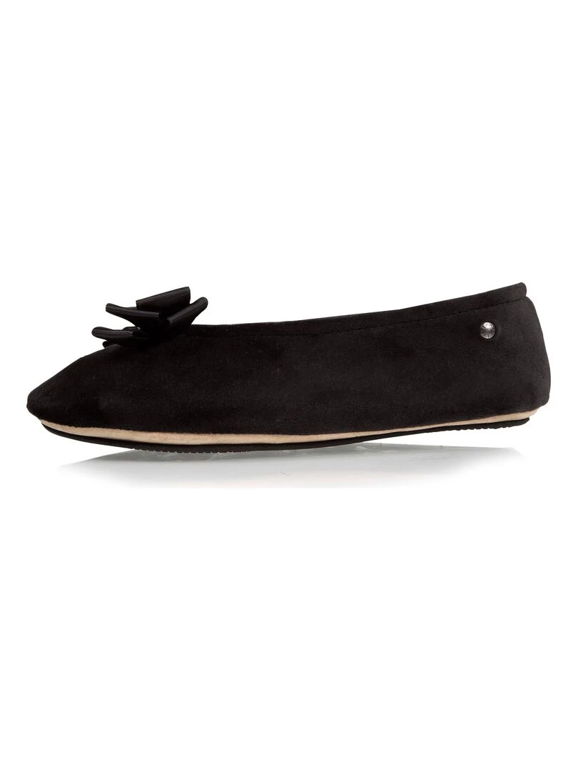 Chaussons ballerines Femme noeud précieux Noir   Noir