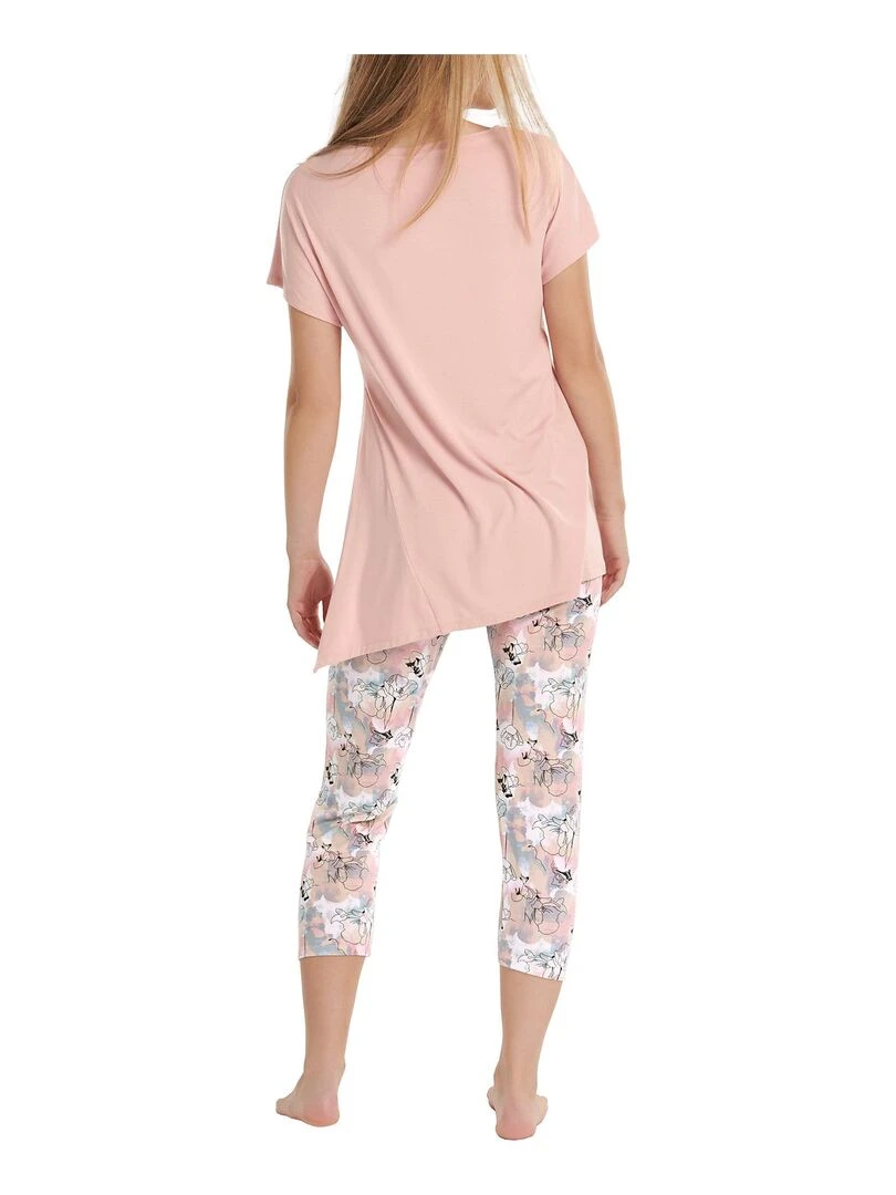 Tenue d'intérieur pyjama legging 7 8 tunique manches courtes Lilly Multicolore