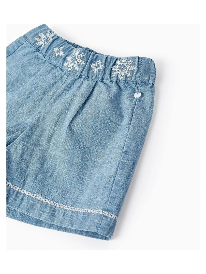 Shorts en jean en coton pour bébé fille  ATLANTIC COMPANY   Bleu