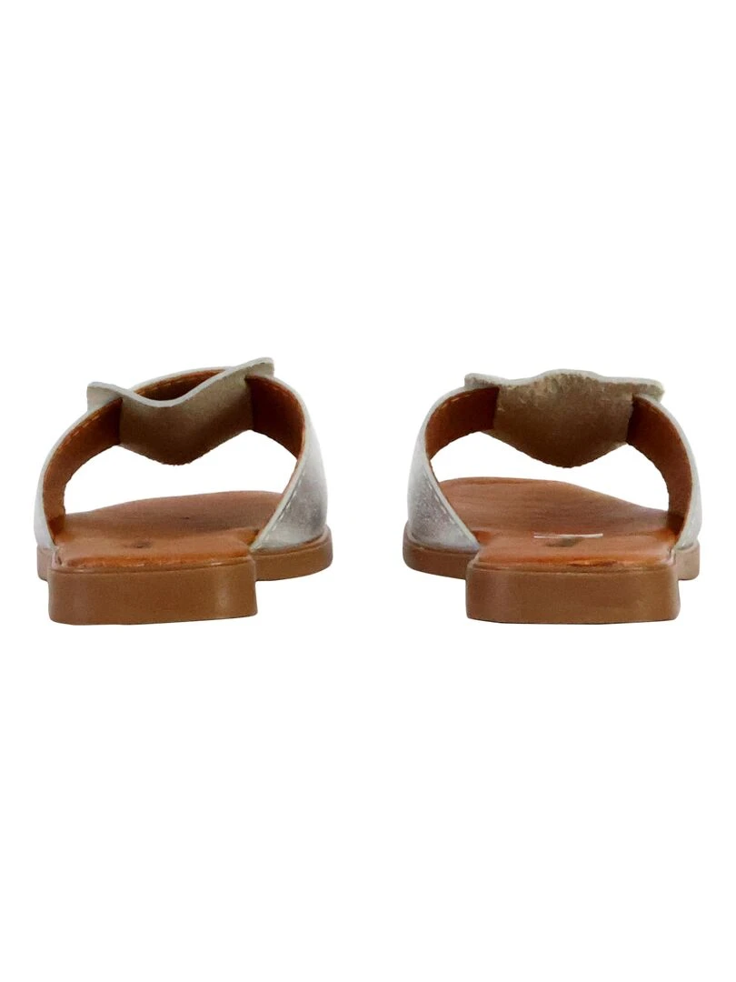 Mules Plates Cuir The Divine Factory Alénoa   Gris