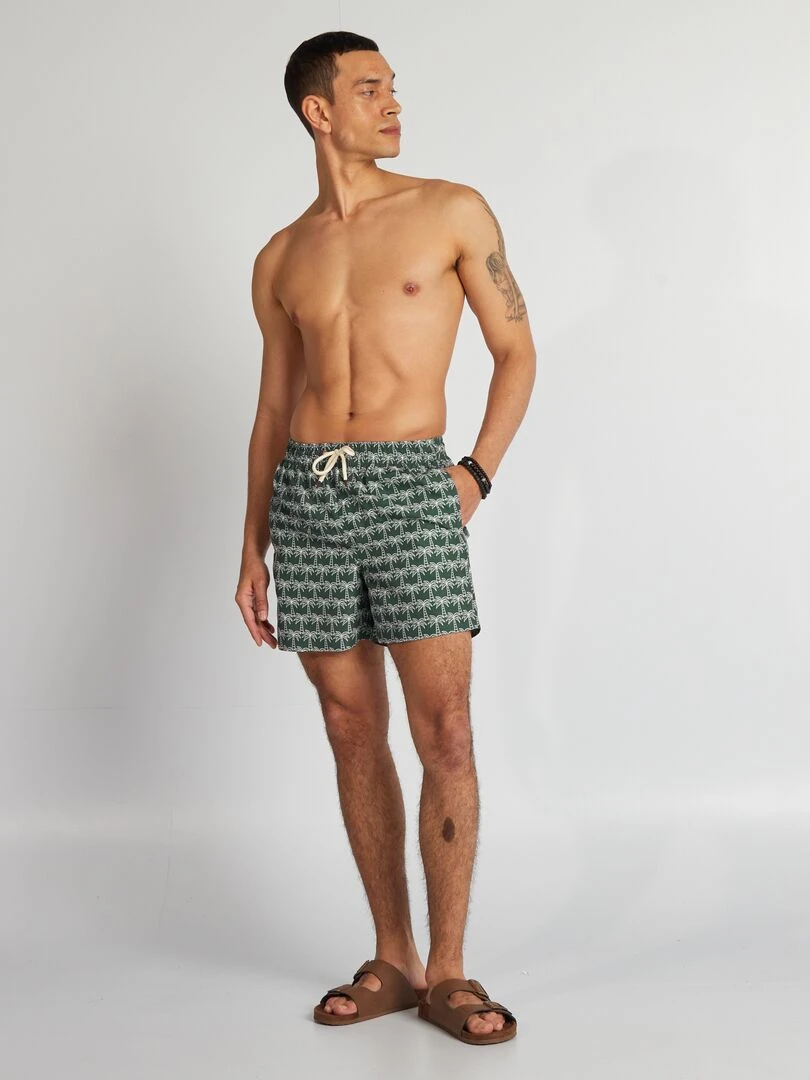 Short de bain à motifs Vert/blanc