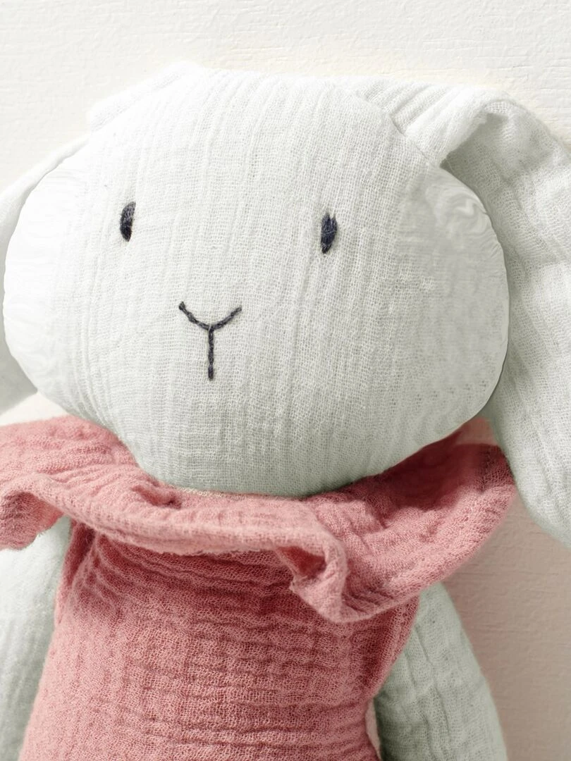 Peluche en coton mousseline lapin "Bella" 30 cm   N/A