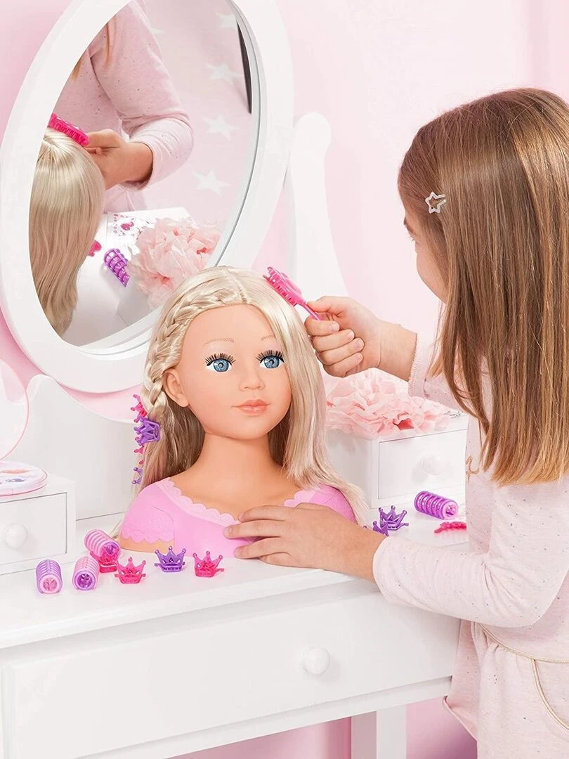 Charlène Super Modèle Tête à Coiffer et Maquiller Cheveux Blond   N/A