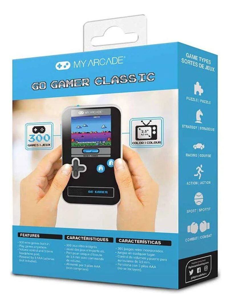 Go Gamer Bleu 300 jeux Console de poche My Arcade   N/A