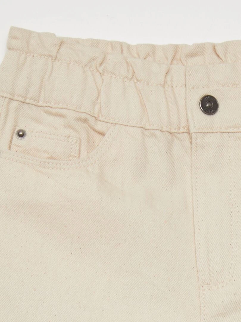 Jean paper bag à taille haute   Beige