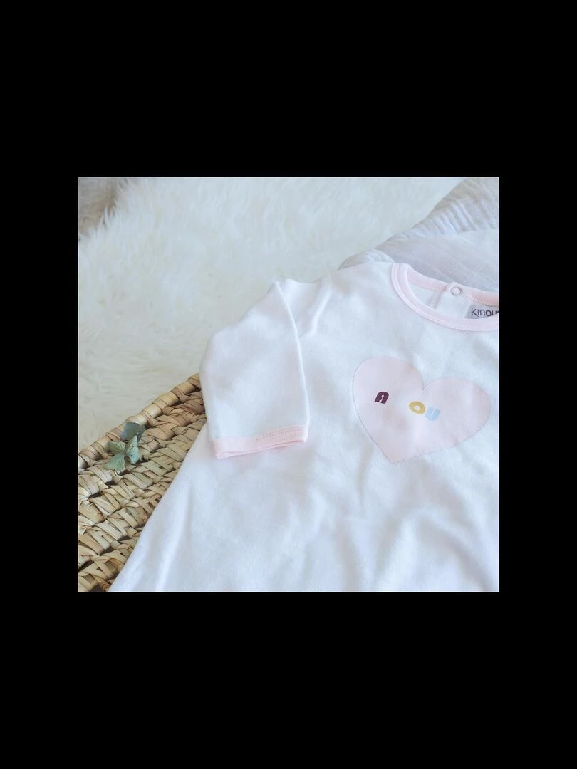 Pyjama bébé modèle Coeur   Blanc