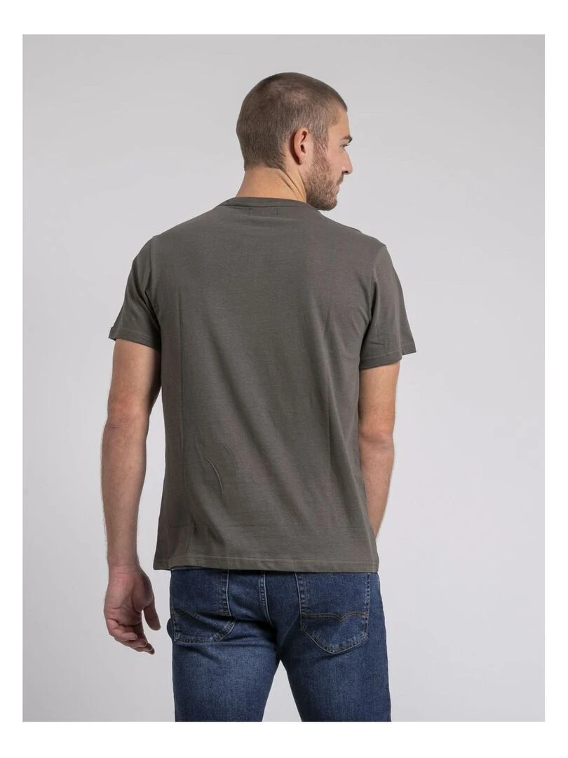 T shirt col rond pur coton JOMODEK Kaki