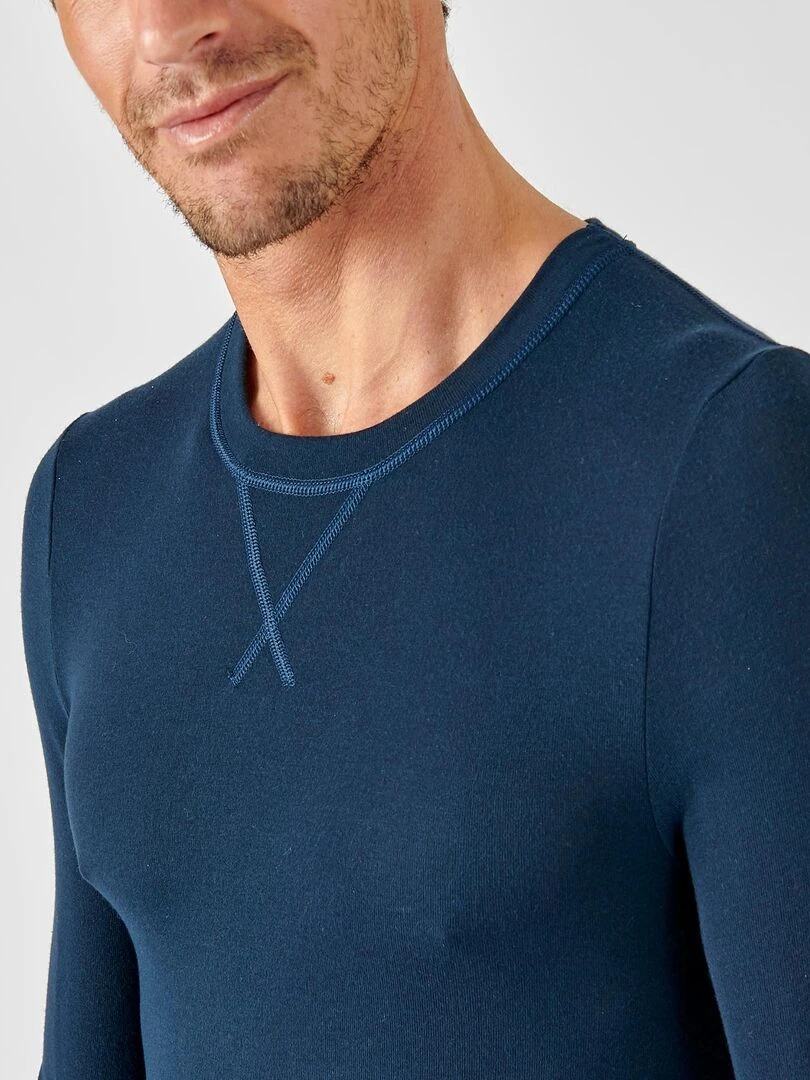 T shirt manches longues Thermolactyl Sensitive Damart Bleu marine