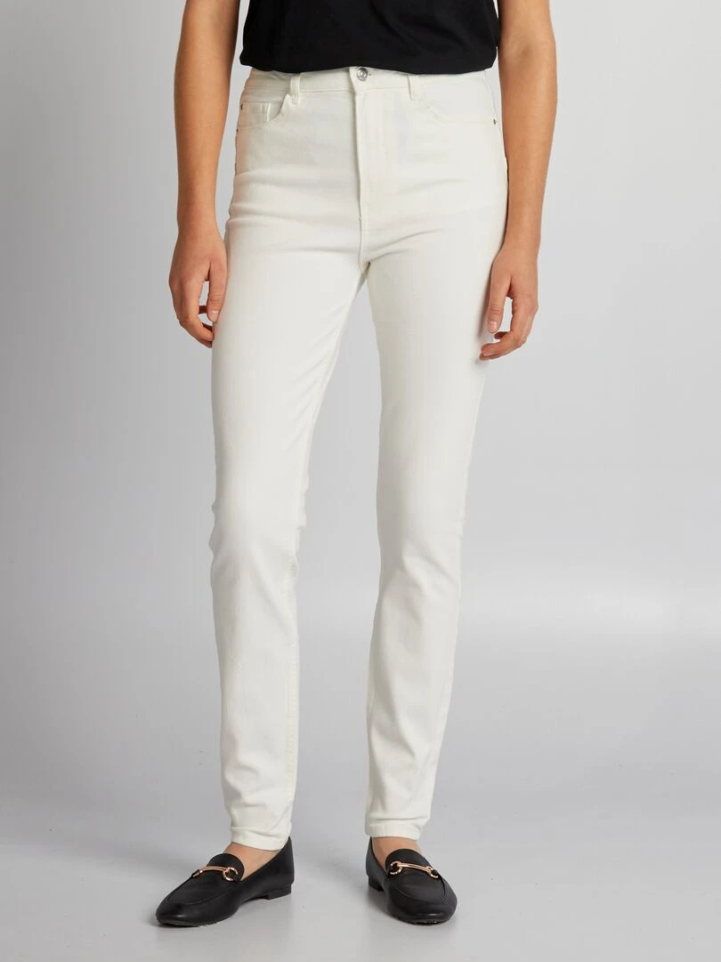 Jean skinny à taille haute L30 Blanc