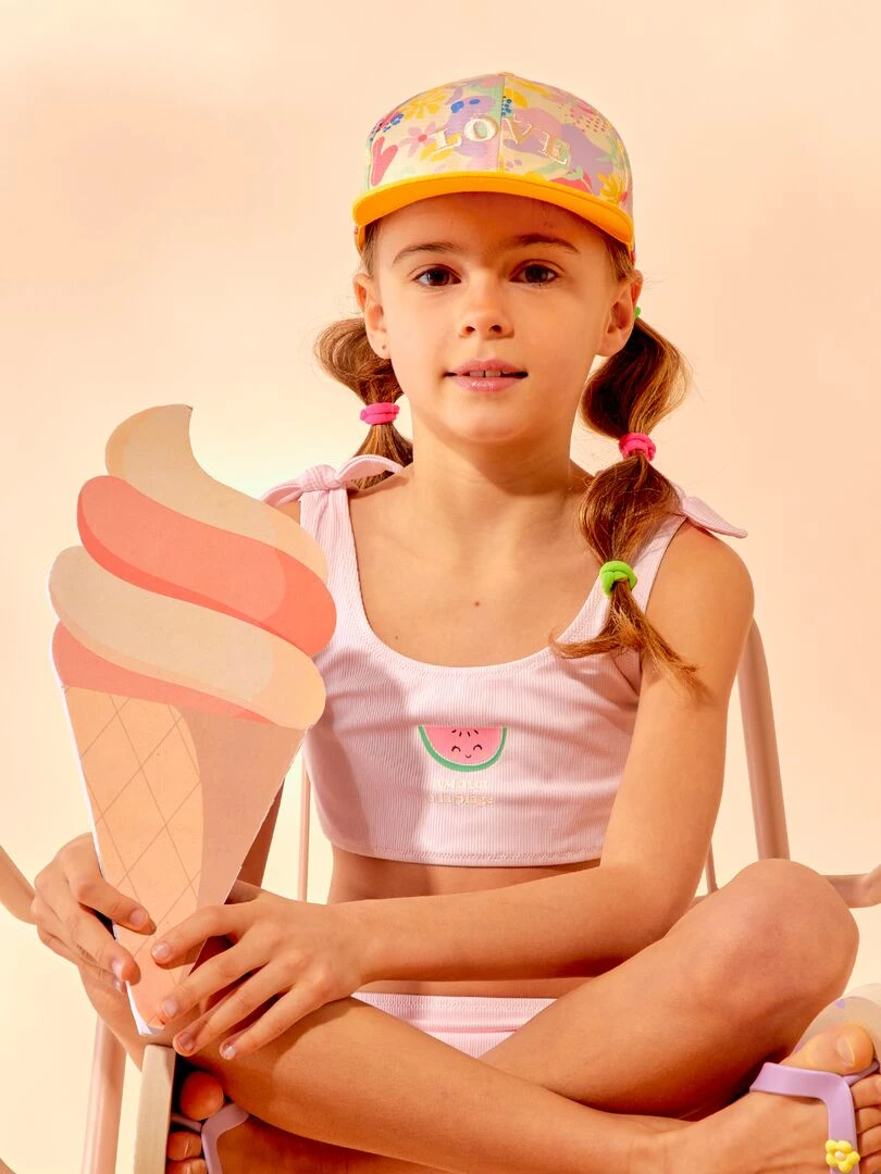 Maillot de bain 2 pièces pastèque Rose