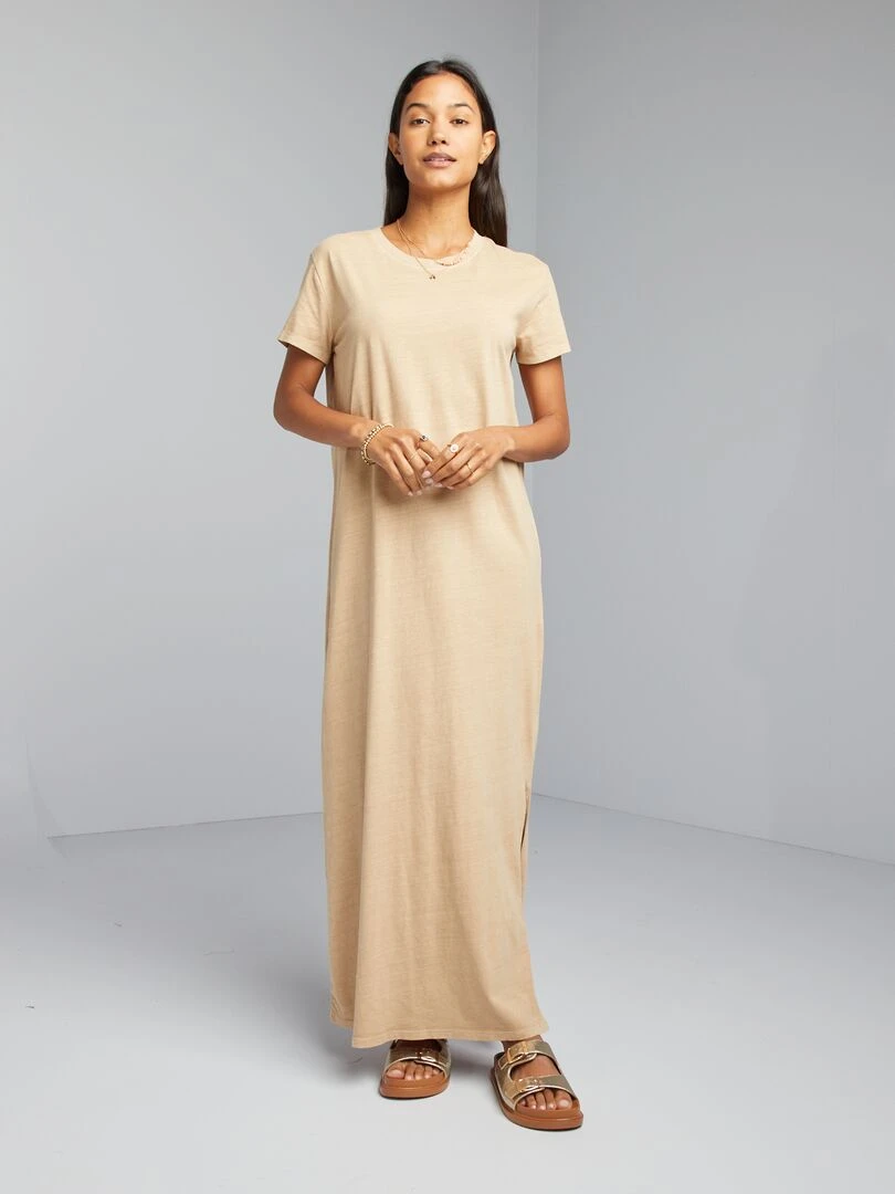 Robe T shirt  maxi   Beige