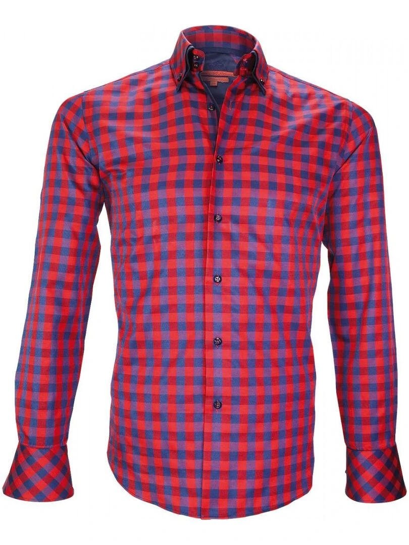 Chemise double col CARDIFF Rouge